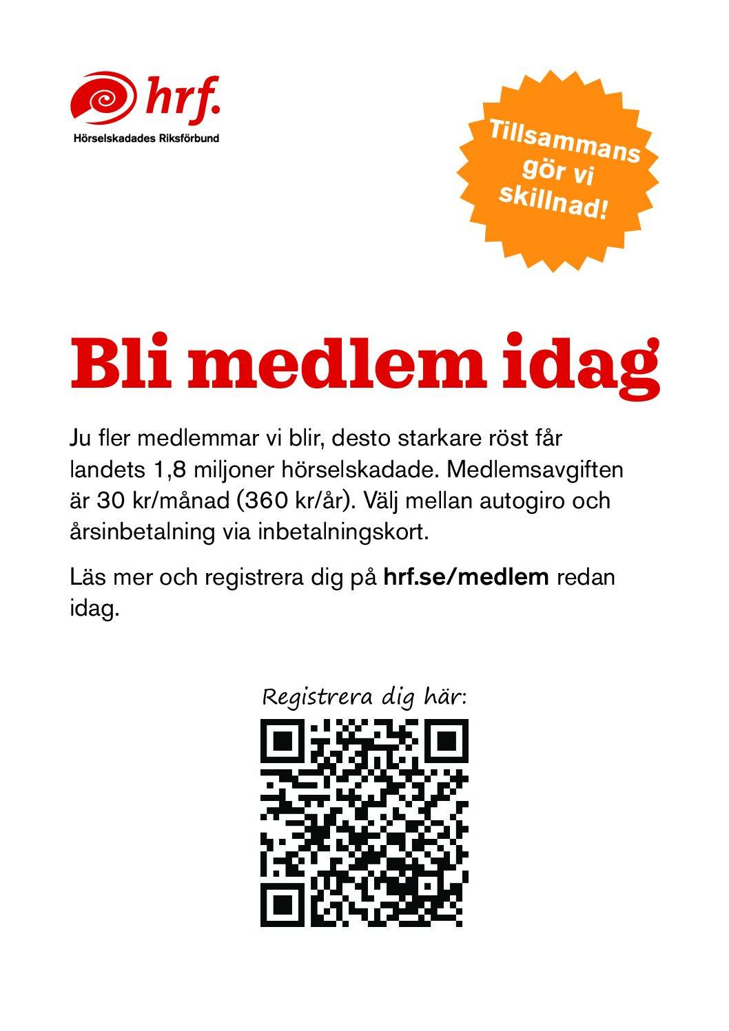Affisch "Bli Medlem" med QR-kod